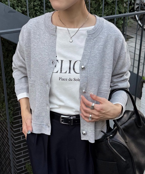 セール】スウェットライクスキッパーカーディガン/WEB限定