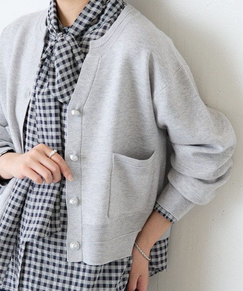 セール】スウェットライクスキッパーカーディガン/WEB限定