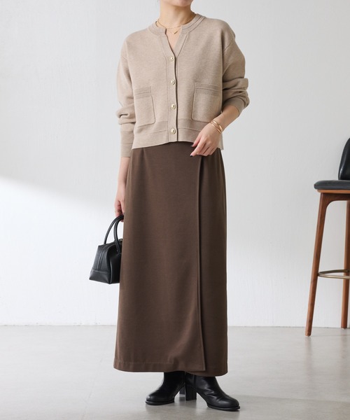 COLLAGE GALLARDAGALANTE（コラージュガリャルダガランテ）の「スウェットライクスキッパーカーディガン/WEB限定（カーディガン/ボレロ・レディース・チャコールグレー/ライトグレー/ネイビー/ブラック/ベージュ・FREE）」の21枚目の写真