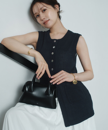 【NOBLE×L'AUBE BLANC】フロントボタンニットベスト
