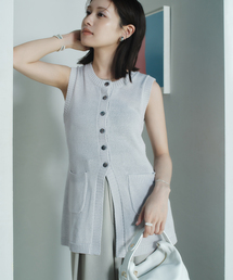 【NOBLE×L'AUBE BLANC】フロントボタンニットベスト