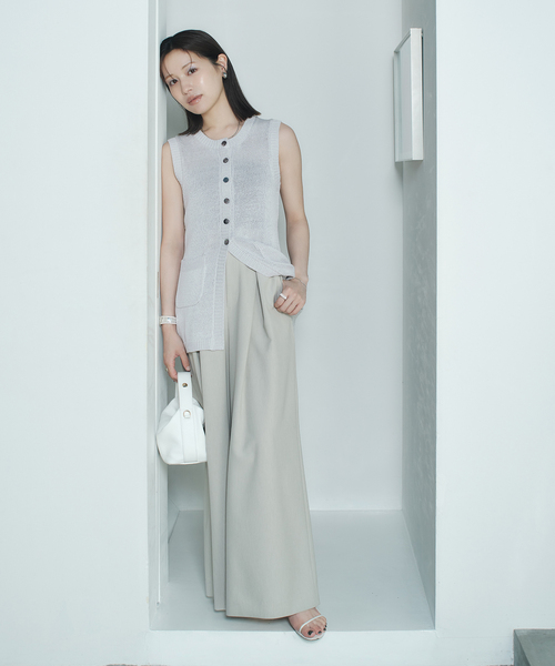 【NOBLE×L’AUBE BLANC】フロントボタンニットベスト NOBLE×L'AUBE BLANC】フロントボタンニットベスト（ニット