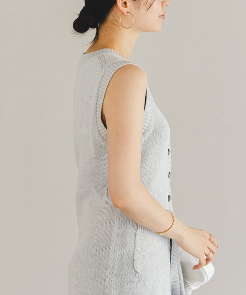 【NOBLE×L’AUBE BLANC】フロントボタンニットベスト NOBLE×L'AUBE BLANC】フロントボタンニットベスト（ニット