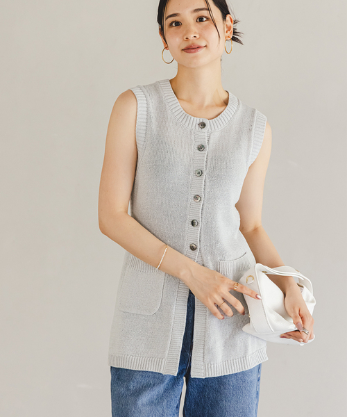 NOBLE×L'AUBE BLANC】フロントボタンニットベスト（ベスト
