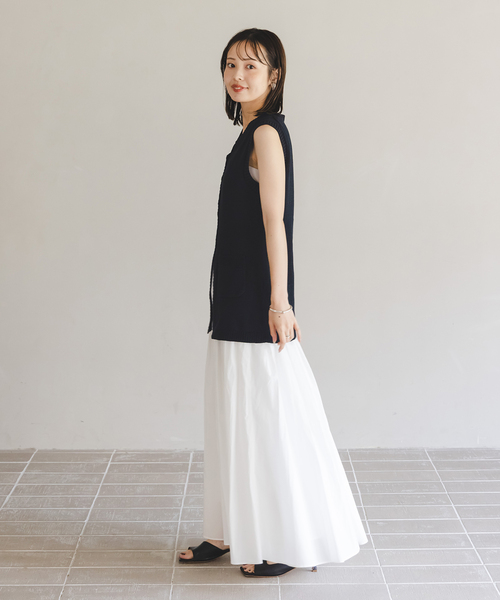 NOBLE×L'AUBE BLANC】フロントボタンニットベスト（ベスト