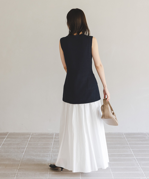【NOBLE×L’AUBE BLANC】フロントボタンニットベスト NOBLE×L'AUBE BLANC】フロントボタンニットベスト（ニット