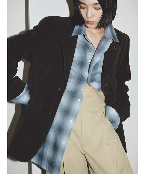 MIESROHE（ミースロエ）の「ヴィンテージライクシングルJK（テーラードジャケット・レディース・ブラック/ベージュ/ブラウン・0/1）」の2枚目の写真
