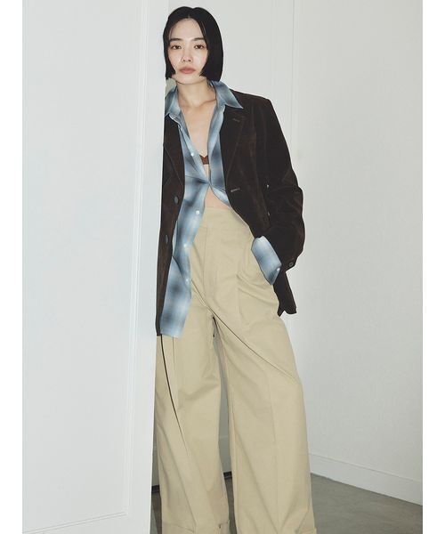 MIESROHE（ミースロエ）の「ヴィンテージライクシングルJK（テーラードジャケット・レディース・ブラック/ベージュ/ブラウン・0/1）」の6枚目の写真