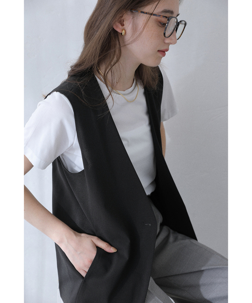 La TOTALITE（ラトータリテ）の「【洗える】ノーカラージレ（その他アウター・レディース・ブラック/ベージュ・FREE）」の2枚目の写真