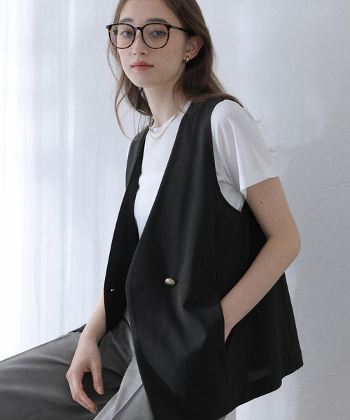 La TOTALITE（ラトータリテ）の「【洗える】ノーカラージレ（その他アウター・レディース・ブラック/ベージュ・FREE）」の13枚目の写真