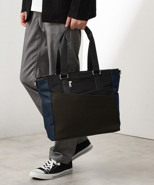 THE SHOP TK （ザ ショップ ティーケー ）の「2WAY切替トートバッグ（トートバッグ・メンズ・ネイビー/ブラウン系その他/ブラック・00）」の10枚目の写真