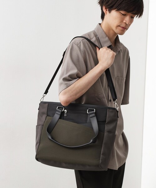 THE SHOP TK （ザ ショップ ティーケー ）の「2WAY切替トートバッグ（トートバッグ・メンズ・ネイビー/ブラウン系その他/ブラック・00）」の5枚目の写真