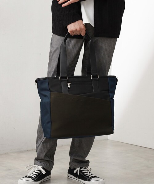 THE SHOP TK （ザ ショップ ティーケー ）の「2WAY切替トートバッグ（トートバッグ・メンズ・ネイビー/ブラウン系その他/ブラック・00）」の6枚目の写真