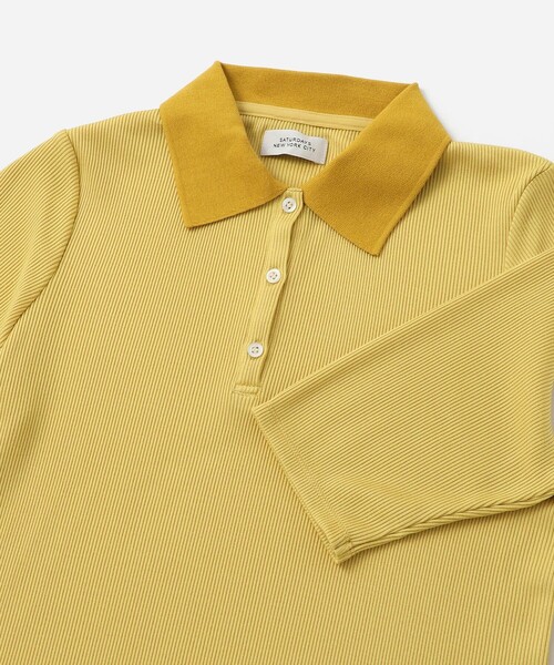 Saturdays NYC(サタデーズ ニューヨークシティ )の「Devin Rib Poloshirt(ポロシャツ・レディース・ブラック/イエロー/オフホワイト・S/M/L)」の16枚目の写真