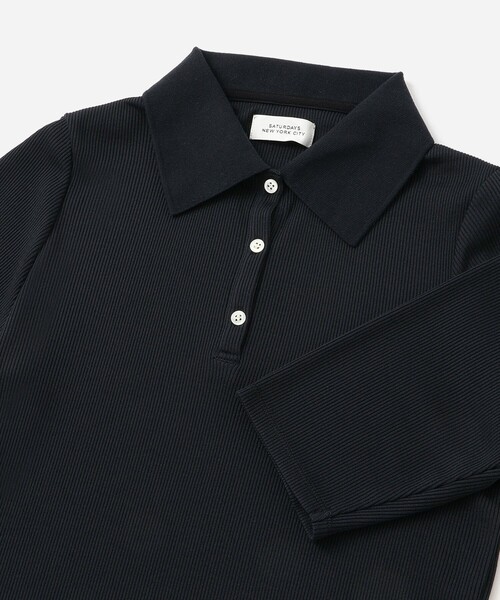 Saturdays NYC(サタデーズ ニューヨークシティ )の「Devin Rib Poloshirt(ポロシャツ・レディース・ブラック/イエロー/オフホワイト・S/M/L)」の17枚目の写真