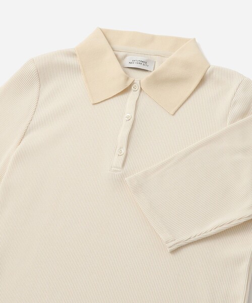 Saturdays NYC(サタデーズ ニューヨークシティ )の「Devin Rib Poloshirt(ポロシャツ・レディース・ブラック/イエロー/オフホワイト・S/M/L)」の18枚目の写真