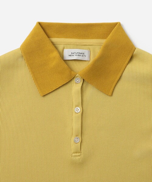Saturdays NYC(サタデーズ ニューヨークシティ )の「Devin Rib Poloshirt(ポロシャツ・レディース・ブラック/イエロー/オフホワイト・S/M/L)」の19枚目の写真