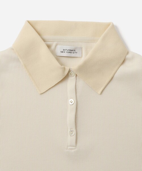 Saturdays NYC(サタデーズ ニューヨークシティ )の「Devin Rib Poloshirt(ポロシャツ・レディース・ブラック/イエロー/オフホワイト・S/M/L)」の21枚目の写真