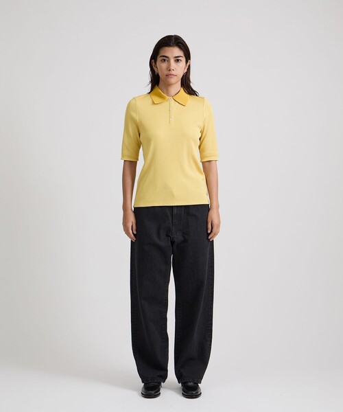 Saturdays NYC(サタデーズ ニューヨークシティ )の「Devin Rib Poloshirt(ポロシャツ・レディース・ブラック/イエロー/オフホワイト・S/M/L)」の6枚目の写真