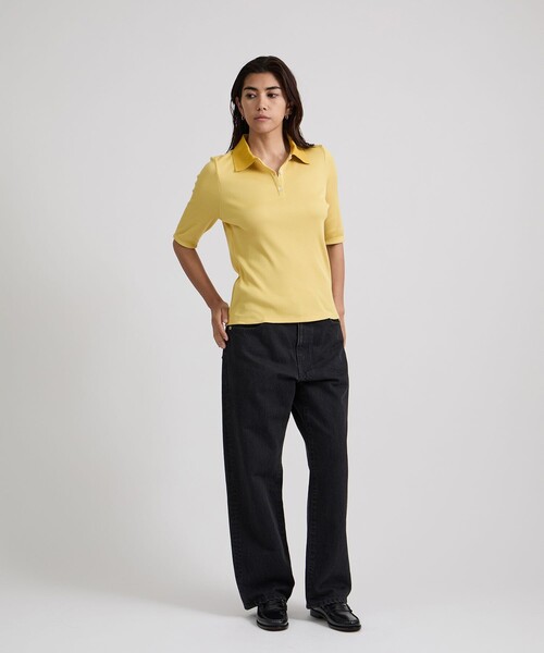 Saturdays NYC(サタデーズ ニューヨークシティ )の「Devin Rib Poloshirt(ポロシャツ・レディース・ブラック/イエロー/オフホワイト・S/M/L)」の11枚目の写真