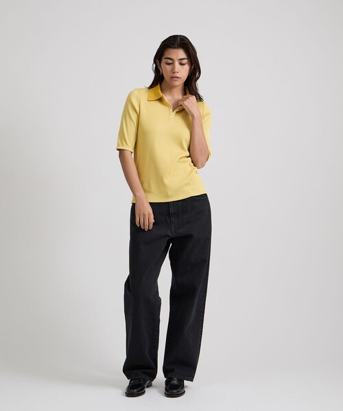 Saturdays NYC(サタデーズ ニューヨークシティ )の「Devin Rib Poloshirt(ポロシャツ・レディース・ブラック/イエロー/オフホワイト・S/M/L)」の12枚目の写真