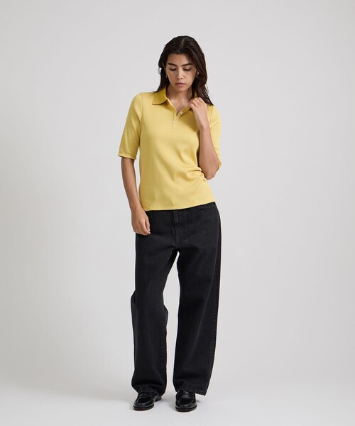 Saturdays NYC(サタデーズ ニューヨークシティ )の「Devin Rib Poloshirt(ポロシャツ・レディース・ブラック/イエロー/オフホワイト・S/M/L)」の13枚目の写真
