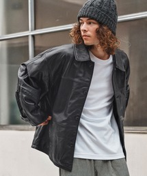 CAMBIO（カンビオ）の「mj10957-Oversized Re Product Leather Classical Jacket ジャケット(AI-252-007)（その他アウター）」