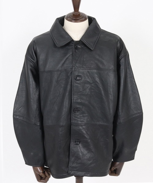 CAMBIO(カンビオ)の「mj10957-Oversized Re Product Leather Classical Jacket ジャケット(AI-252-007)(その他アウター・メンズ・ブラック・L/M/S)」の7枚目の写真