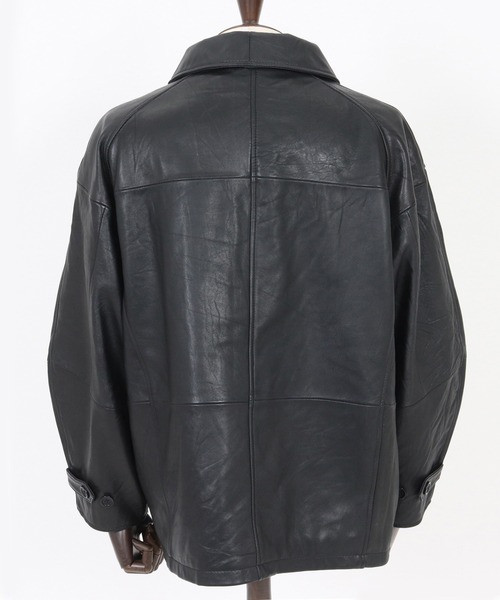 CAMBIO(カンビオ)の「mj10957-Oversized Re Product Leather Classical Jacket ジャケット(AI-252-007)(その他アウター・メンズ・ブラック・L/M/S)」の8枚目の写真