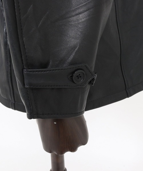 CAMBIO(カンビオ)の「mj10957-Oversized Re Product Leather Classical Jacket ジャケット(AI-252-007)(その他アウター・メンズ・ブラック・L/M/S)」の11枚目の写真