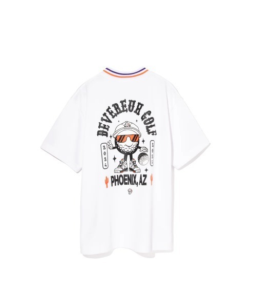 DEVEREUX GOLF(デヴァローゴルフ)の「ARIZONAアクティブリブモックネックTEE(Tシャツ/カットソー・メンズ・オレンジ/ホワイト・LARGE/MEDIUM/SMALL)」の2枚目の写真