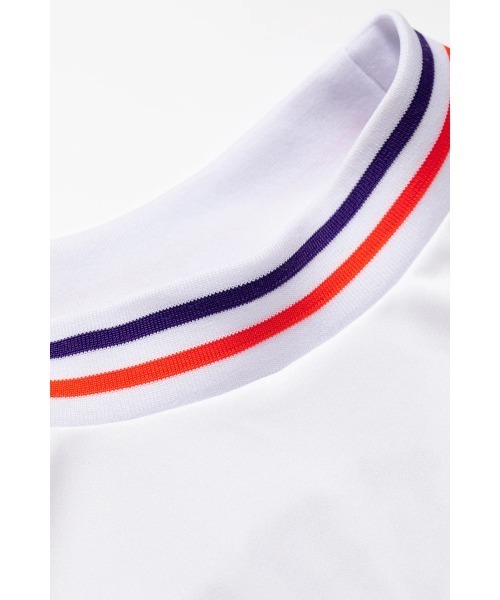 DEVEREUX GOLF(デヴァローゴルフ)の「ARIZONAアクティブリブモックネックTEE(Tシャツ/カットソー・メンズ・オレンジ/ホワイト・LARGE/MEDIUM/SMALL)」の4枚目の写真