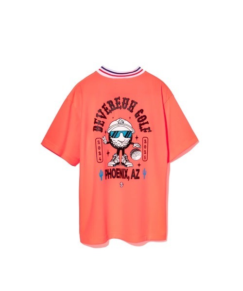 DEVEREUX GOLF(デヴァローゴルフ)の「ARIZONAアクティブリブモックネックTEE(Tシャツ/カットソー・メンズ・オレンジ/ホワイト・LARGE/MEDIUM/SMALL)」の7枚目の写真