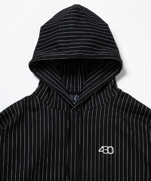 430（フォーサーティ）の「mpa3890-STRIPE P-O PARKA プルオーバーパーカー(25-149)（パーカー・メンズ・グレー/ブラック/ネイビー・3/2/1/0）」の7枚目の写真