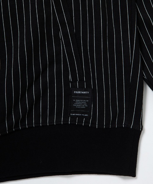 430（フォーサーティ）の「mpa3890-STRIPE P-O PARKA プルオーバーパーカー(25-149)（パーカー・メンズ・グレー/ブラック/ネイビー・3/2/1/0）」の8枚目の写真