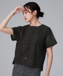 UNTITLED | 【セットアップ可/エレガント】シアーチェックTブラウス(シャツ/ブラウス)