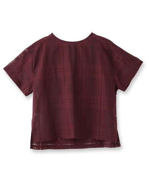 UNTITLED（アンタイトル）の「【セットアップ可/エレガント】シアーチェックTブラウス（シャツ/ブラウス・レディース・パープル系/チャコールグレー・48/44/04/03/02/01/00）」の9枚目の写真