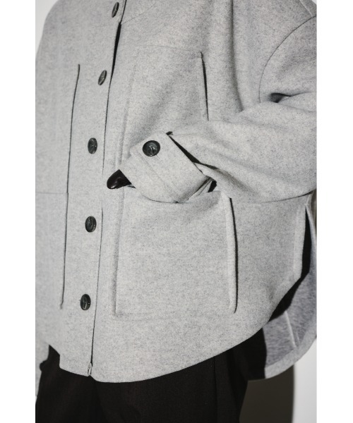 RIM.ARK（リムアーク）の「Woollet blouson ウーレットブルゾン（ブルゾン・レディース・ブラック/ライトグレー/ネイビー・FREE）」の12枚目の写真