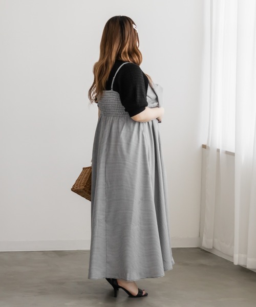CLETTE(クレット)の「CLETTEオリジナルリボンディテールワンピース(ワンピース・レディース・チェック/ブラック/ブルー・4L/3L/LL)」の9枚目の写真