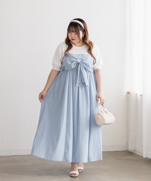 CLETTE(クレット)の「CLETTEオリジナルリボンディテールワンピース(ワンピース・レディース・チェック/ブラック/ブルー・4L/3L/LL)」の13枚目の写真