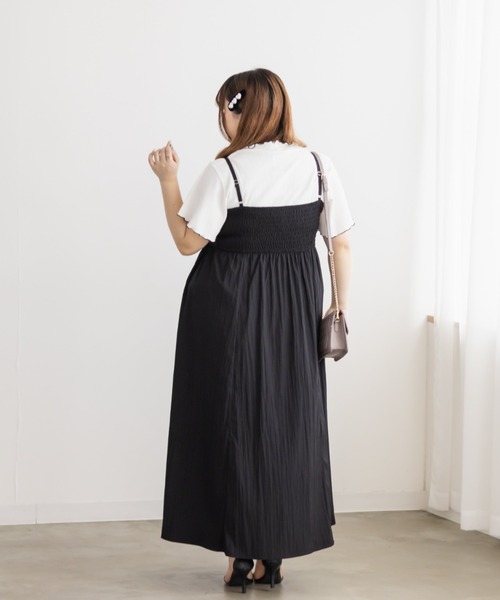 CLETTE(クレット)の「CLETTEオリジナルリボンディテールワンピース(ワンピース・レディース・チェック/ブラック/ブルー・4L/3L/LL)」の6枚目の写真