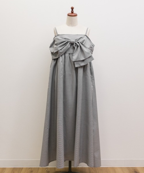 CLETTE(クレット)の「CLETTEオリジナルリボンディテールワンピース(ワンピース・レディース・チェック/ブラック/ブルー・4L/3L/LL)」の15枚目の写真