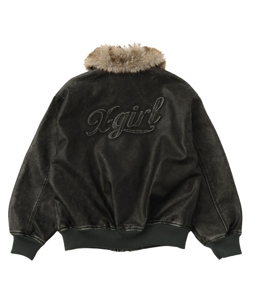 ジャケット・アウター X-girl  FAUX LEATHER OVERSIZED JACKET X-girl（エックスガール）の「FAUX LEATHER OVERSIZED JACKET