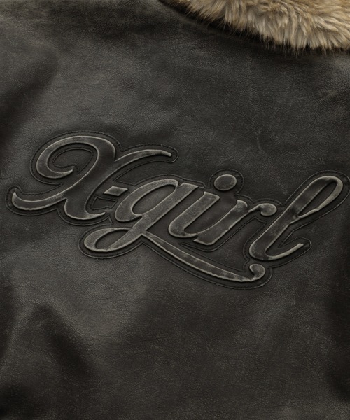 X-girl(エックスガール)の「EMBOSSED LOGO PATCH DISTRESSED FAUX LEATHER JACKET(ブルゾン・レディース・ブラック/ブラウン・S/M)」の11枚目の写真