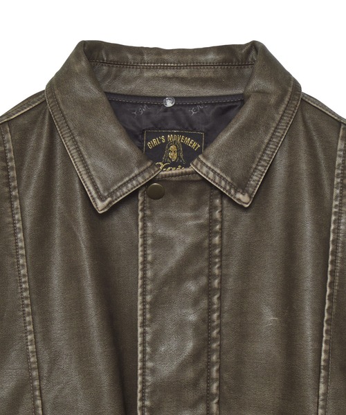 X-girl(エックスガール)の「EMBOSSED LOGO PATCH DISTRESSED FAUX LEATHER JACKET(ブルゾン・レディース・ブラック/ブラウン・S/M)」の18枚目の写真
