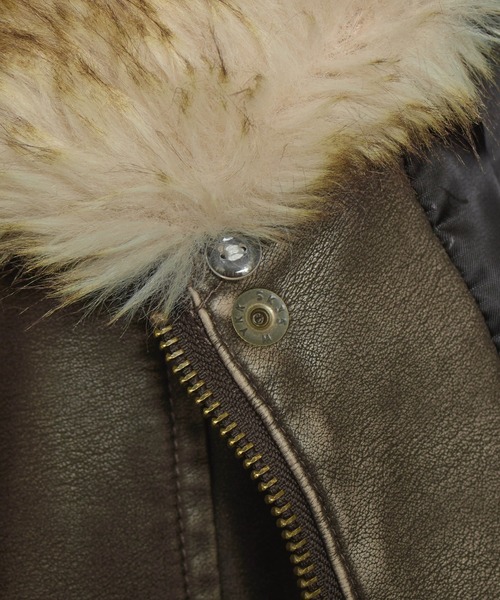 X-girl(エックスガール)の「EMBOSSED LOGO PATCH DISTRESSED FAUX LEATHER JACKET(ブルゾン・レディース・ブラック/ブラウン・S/M)」の19枚目の写真