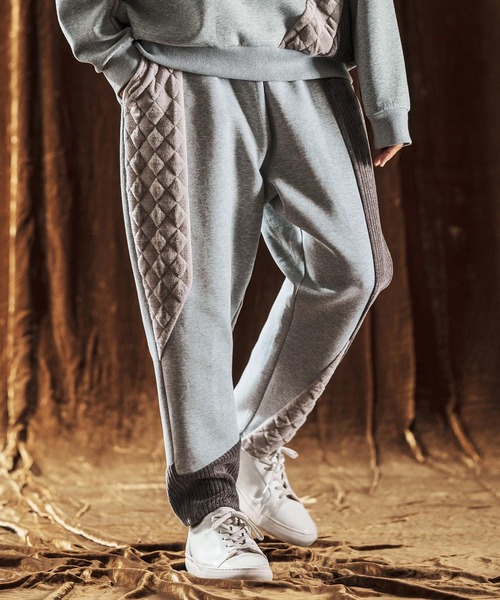 パンツ Tom mp13979-Switching Design Pants タイトフィットパンツ(AG05