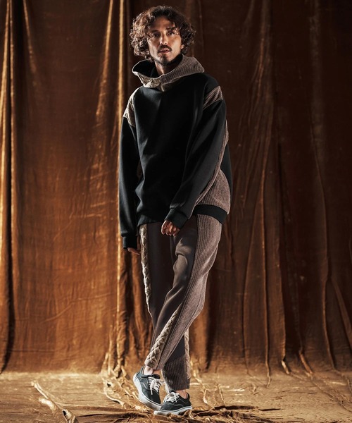ANGENEHM(アンゲネーム)の「mp13979-Switching Design Pants タイトフィットパンツ(AG05-013acf)(その他パンツ・メンズ・チャコールグレー/ブラック・L/M/S)」の6枚目の写真
