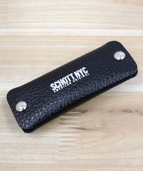 schott（ショット）の「LEATHER KEY CASE（キーケース/キーアクセサリー・メンズ・ブラック・FREE）」の2枚目の写真