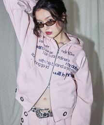 ブラウンピンク ジップアップフーディ 完売品 セール】パーカー（ピンク/桃色系・ジップアップ）ファッション